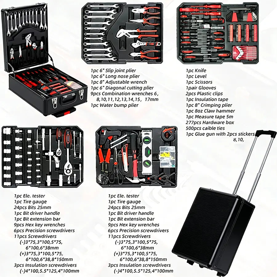899 Piece Tool Set Portable Metal Tool Case